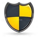 Medieval Style Shield in Yellow and Grey